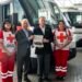Entrega de los vehículos donados por General Motors a la Cruz Roja mexicana